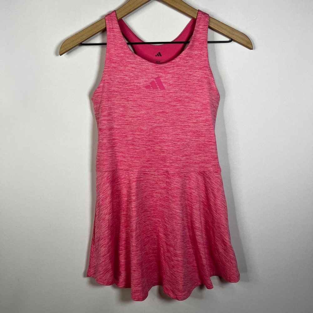 adidas Pink Athletic Dress Large Slim Fit Racerback Tennis Golf Barbiecore